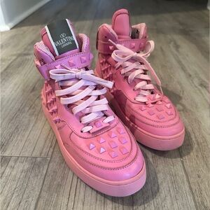Valentino Garavani Pink High-Top Sneakers